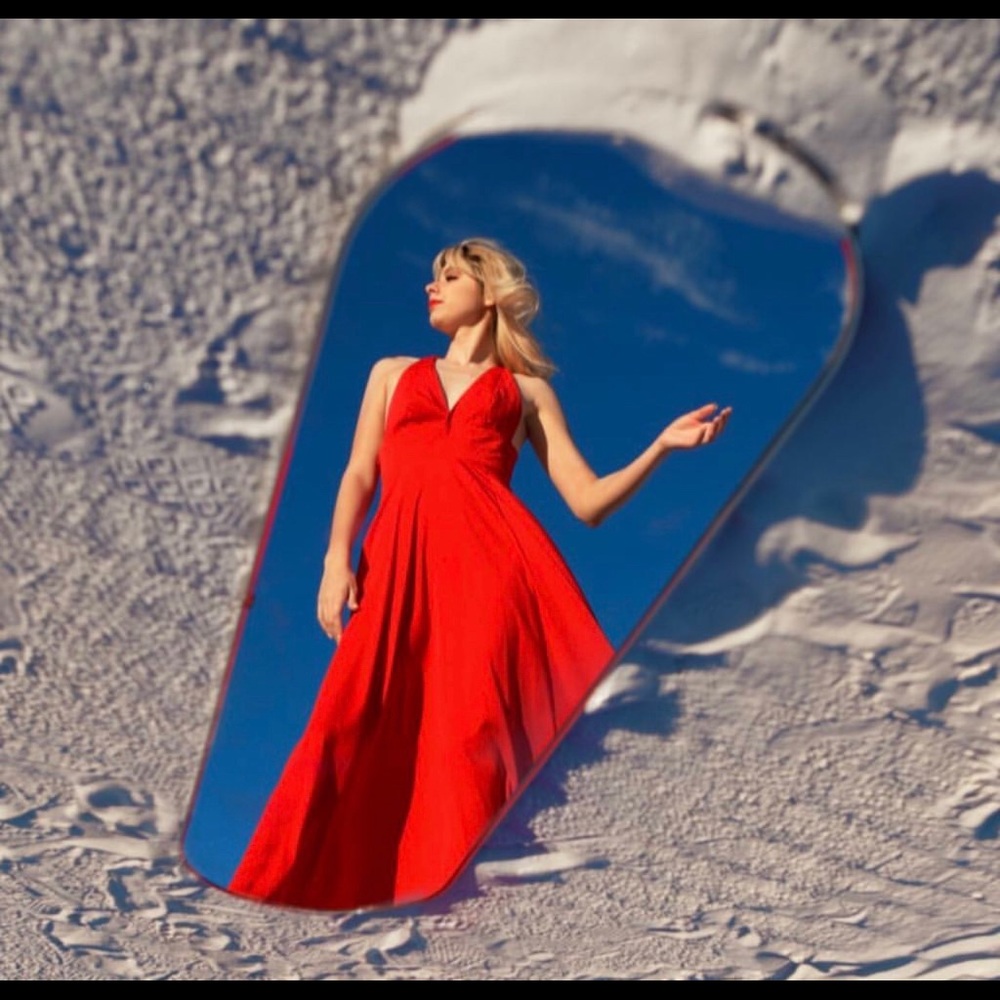 Red flowy maxi dress